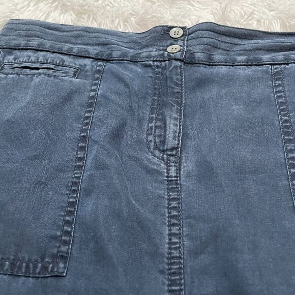 Women J Jill A Line Denim-Like Knee Length Skirts in Denim Blue Size 8 - Picture 5 of 8
